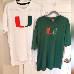 2 Miami Hurricanes Shirts